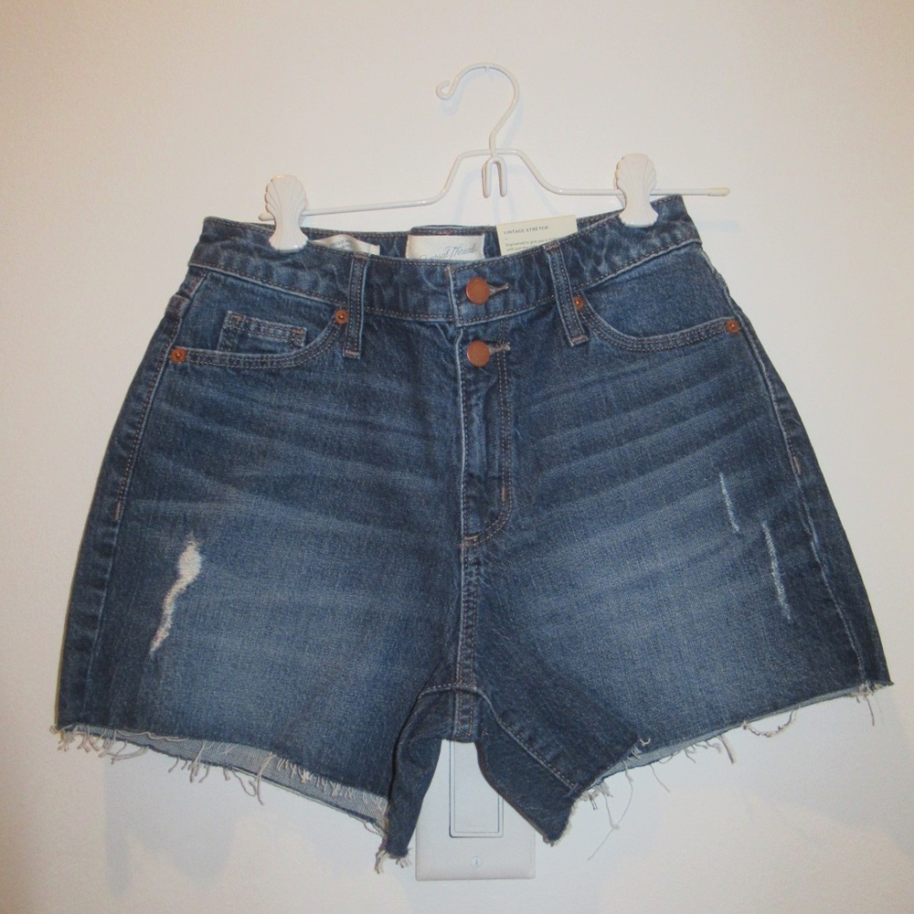 dark wash denim shorts